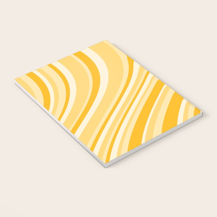 Wavy Stripes XXII - Golden Sunshine Yellow Notebook Gallery Image 3