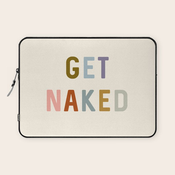 Get Naked, Modern Bathroom Decor Laptop Sleeve Gallery Image 1