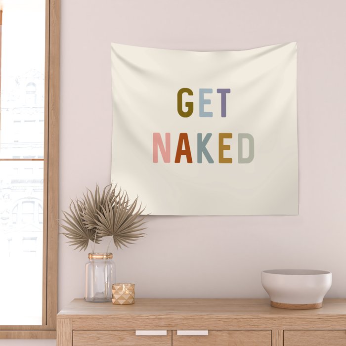 Get Naked, Modern Bathroom Decor Wall Tapestry Gallery Image 2