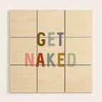 Get Naked, Modern Bathroom Decor Wood Wall Art Gallery Image 1