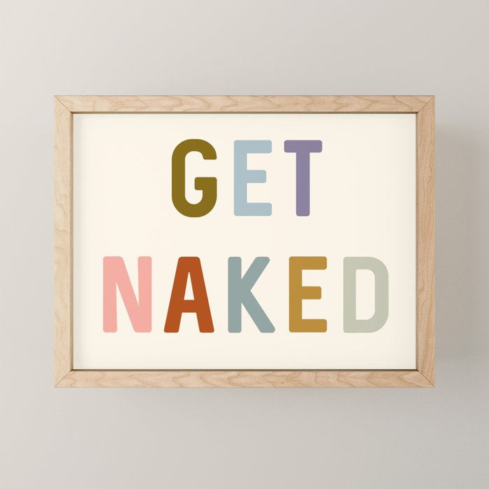 Get Naked, Modern Bathroom Decor Mini Art Print Gallery Image 1