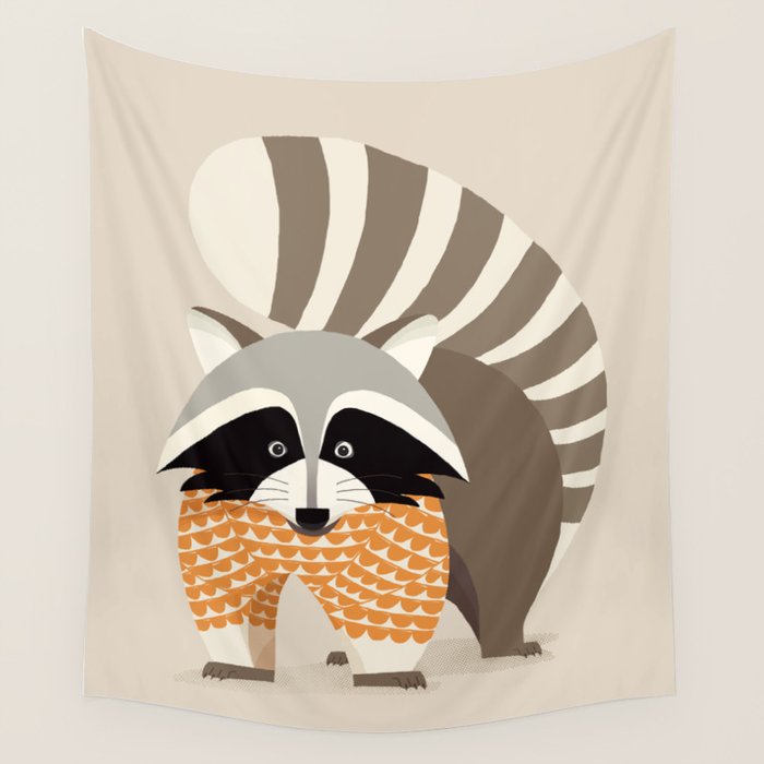 Whimsical Raccoon Wall Tapestry Gallery Image 4