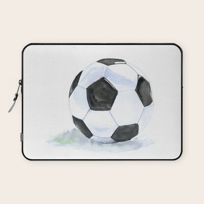 Soccer Ball Watercolor Laptop Sleeve Gallery Image 1