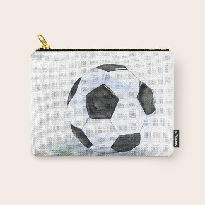Soccer Ball Watercolor Carry All Pouch Gallery Image 1