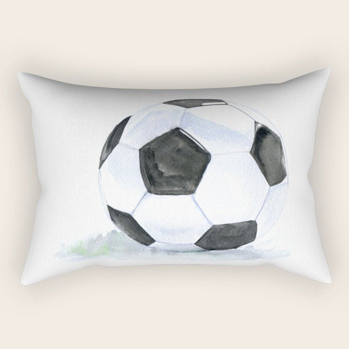 Soccer Ball Watercolor Rectangular Pillow Gallery Image 2