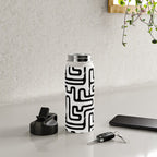 Hand drawn paint brush line pattern Water Bottle Gallery Image 4