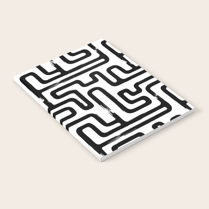 Hand drawn paint brush line pattern Notebook Gallery Image 2