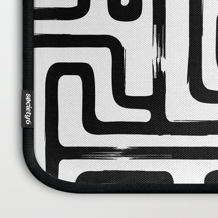 Hand drawn paint brush line pattern Laptop Sleeve Gallery Image 3