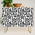 Hand drawn paint brush line pattern Credenza Gallery Image 1