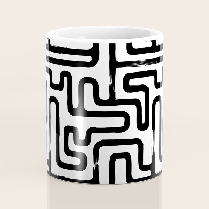 Hand drawn paint brush line pattern Coffee Mug Gallery Image 4