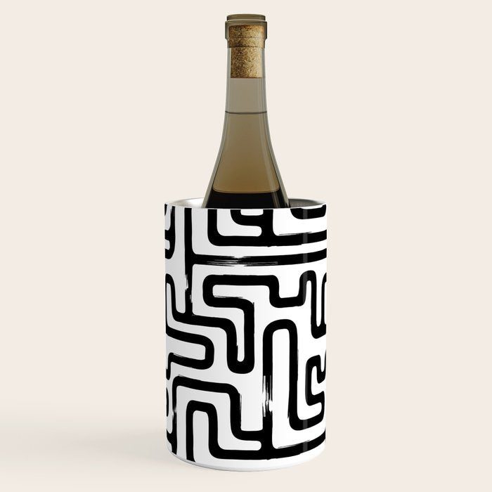 Hand drawn paint brush line pattern Wine Chiller Gallery Image 2