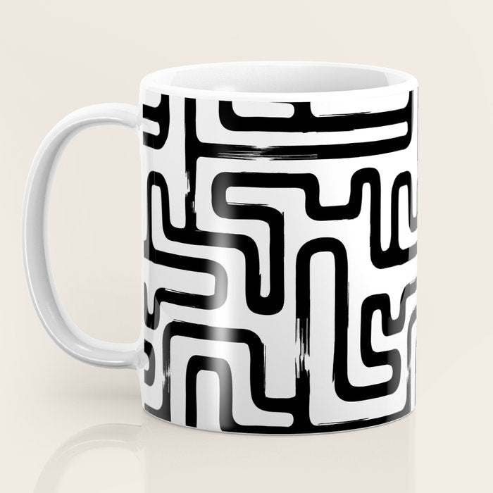 Hand drawn paint brush line pattern Coffee Mug Gallery Image 3