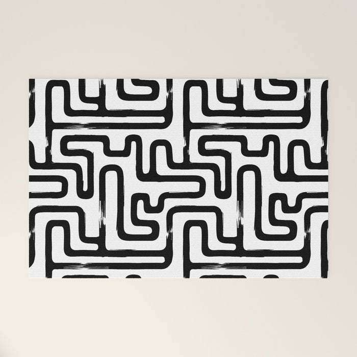 Hand drawn paint brush line pattern Welcome Mat Gallery Image 1