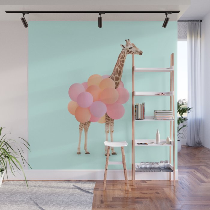 GIRAFFE PARTY Wall Mural Gallery Image 1