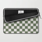 Soft Checkerboard Muted Green Laptop Sleeve Gallery Image 2