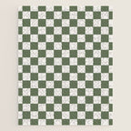 Soft Checkerboard Muted Green Jigsaw Puzzle Gallery Image 1