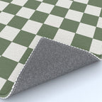 Soft Checkerboard Muted Green Rug Gallery Image 4