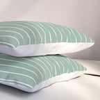 Minimal Arch XXXVII Natural Green Modern Geometric Lines Pillow Sham Gallery Image 3