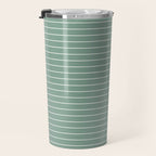 Minimal Arch XXXVII Natural Green Modern Geometric Lines Travel Mug Gallery Image 3