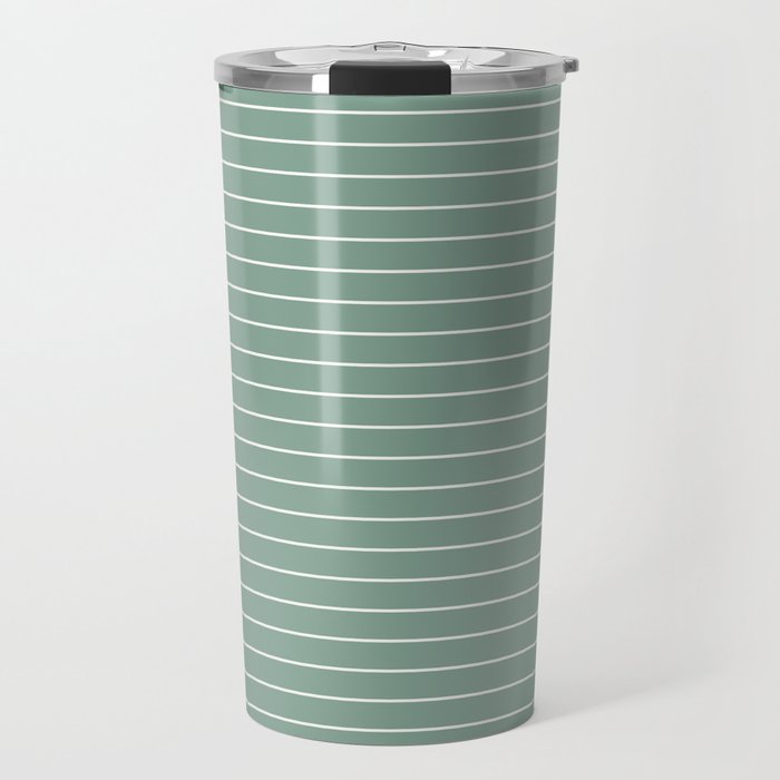 Minimal Arch XXXVII Natural Green Modern Geometric Lines Travel Mug Gallery Image 1