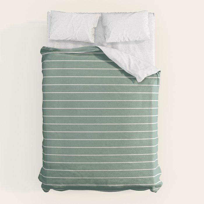 Minimal Arch XXXVII Natural Green Modern Geometric Lines Duvet Cover Gallery Image 6