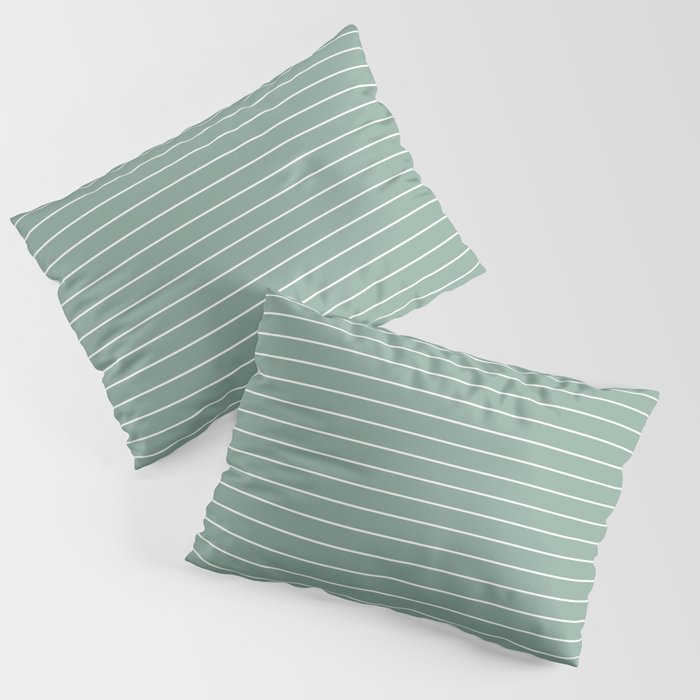 Minimal Arch XXXVII Natural Green Modern Geometric Lines Pillow Sham Gallery Image 3