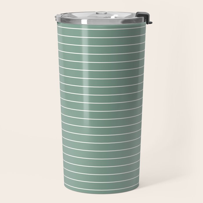Minimal Arch XXXVII Natural Green Modern Geometric Lines Travel Mug Gallery Image 2