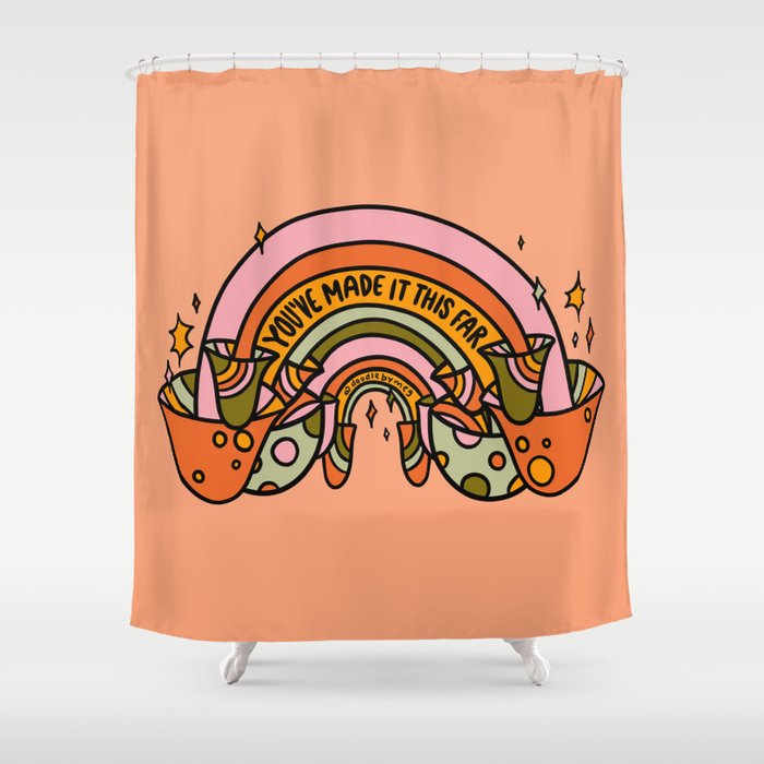 Mushroom Rainbow Shower Curtain Gallery Image 1