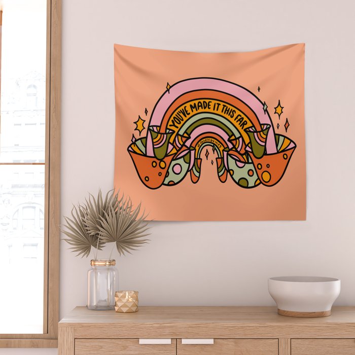 Mushroom Rainbow Wall Tapestry Gallery Image 2