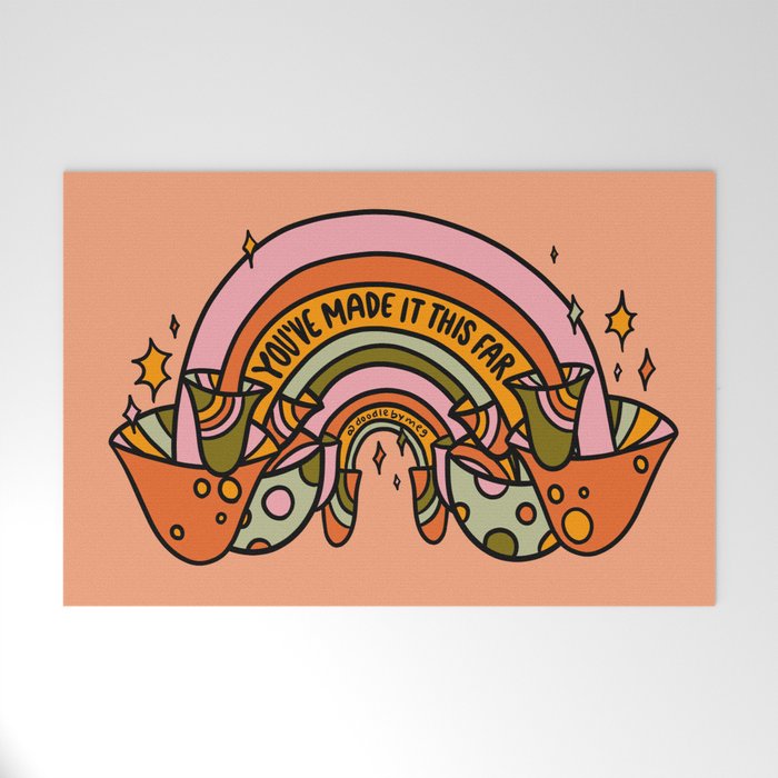 Mushroom Rainbow Welcome Mat Gallery Image 1