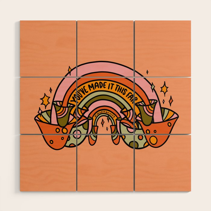 Mushroom Rainbow Wood Wall Art Gallery Image 1