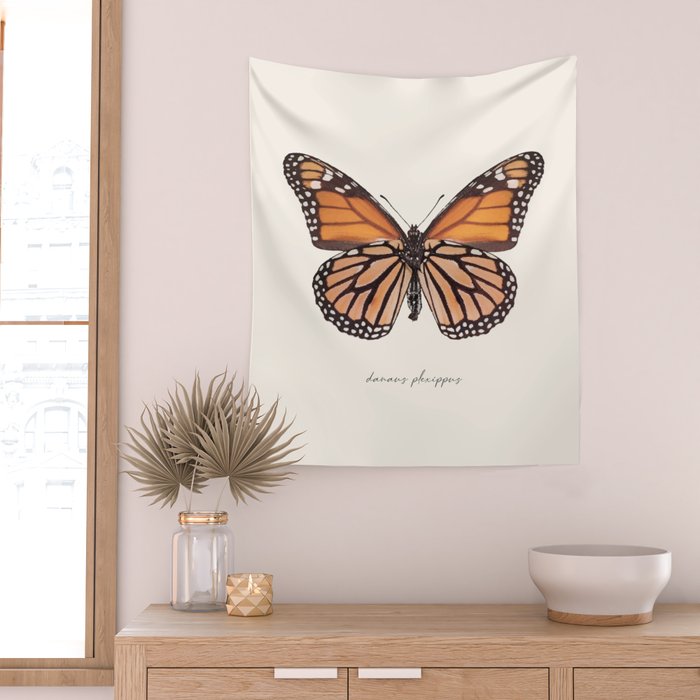 Monarch Butterfly (Danaus Plexippus) Wall Tapestry Gallery Image 2