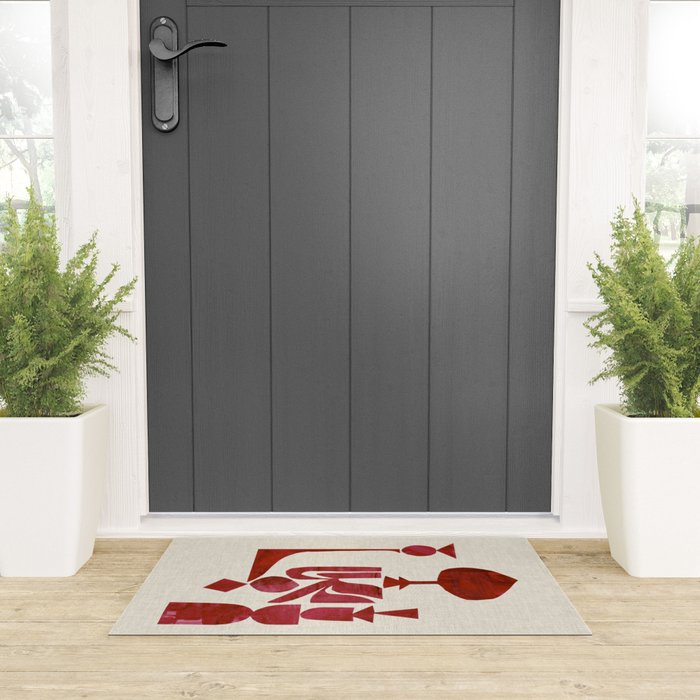 Crimson Fire Flower Welcome Mat Gallery Image 3