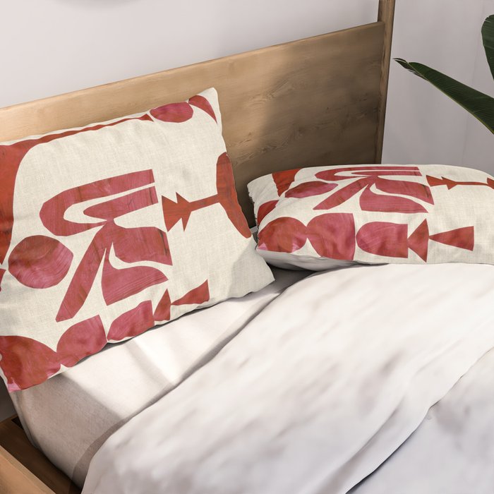 Crimson Fire Flower Pillow Sham Gallery Image 2