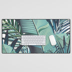Tropical, Palm Trees, Green and Blue, Abstract Desk Mat Gallery Image 1