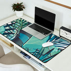 Tropical, Palm Trees, Green and Blue, Abstract Desk Mat Gallery Image 2