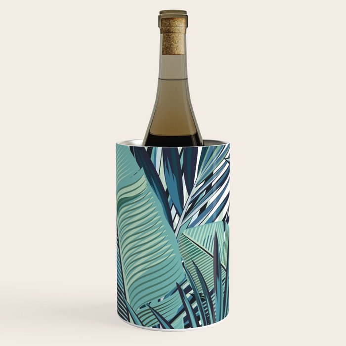 Tropical, Palm Trees, Green and Blue, Abstract Wine Chiller Gallery Image 3