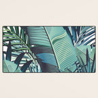 Tropical, Palm Trees, Green and Blue, Abstract Desk Mat Gallery Image 3