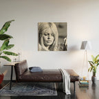 Brigitte Bardot with Cigarette Retro Vintage Art Wood Wall Art Gallery Image 2