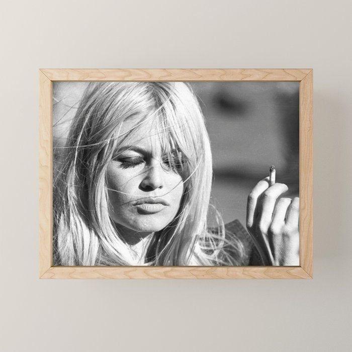 Brigitte Bardot with Cigarette Retro Vintage Art Mini Art Print Gallery Image 1