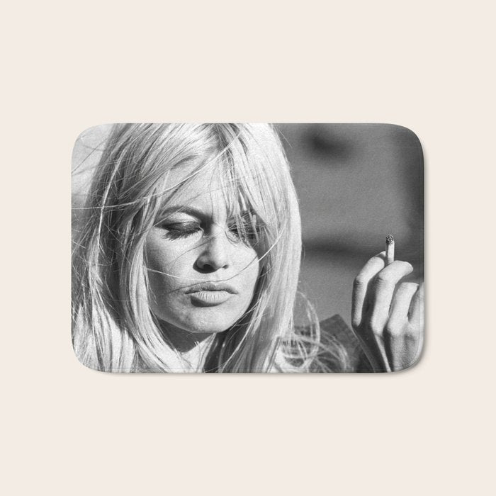 Brigitte Bardot with Cigarette Retro Vintage Art Bath Mat Gallery Image 1