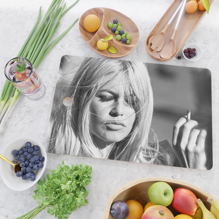 Brigitte Bardot with Cigarette Retro Vintage Art Cutting Board Gallery Image 2