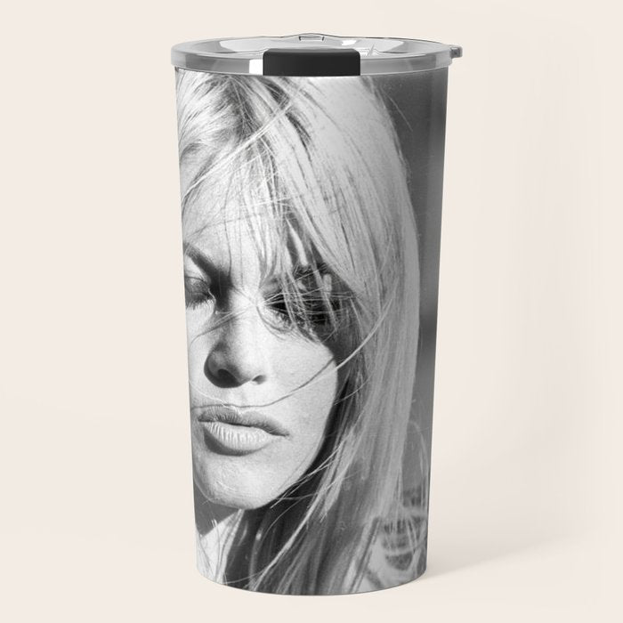 Brigitte Bardot with Cigarette Retro Vintage Art Travel Mug Gallery Image 1