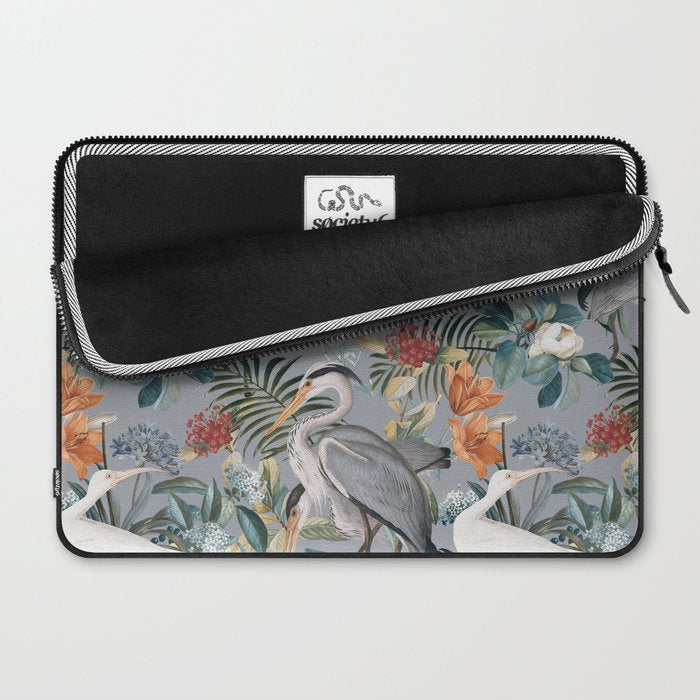 Floral and Birds Vintage Garden II Laptop Sleeve Gallery Image 2
