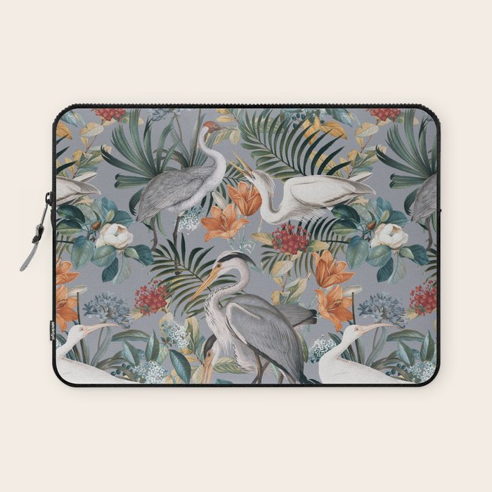 Floral and Birds Vintage Garden II Laptop Sleeve Gallery Image 1