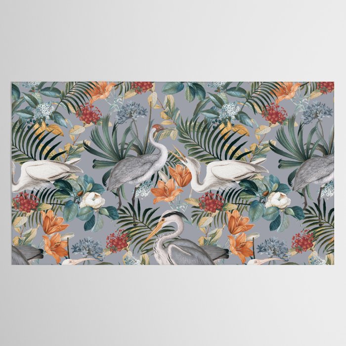 Floral and Birds Vintage Garden II Tablecloth Gallery Image 2