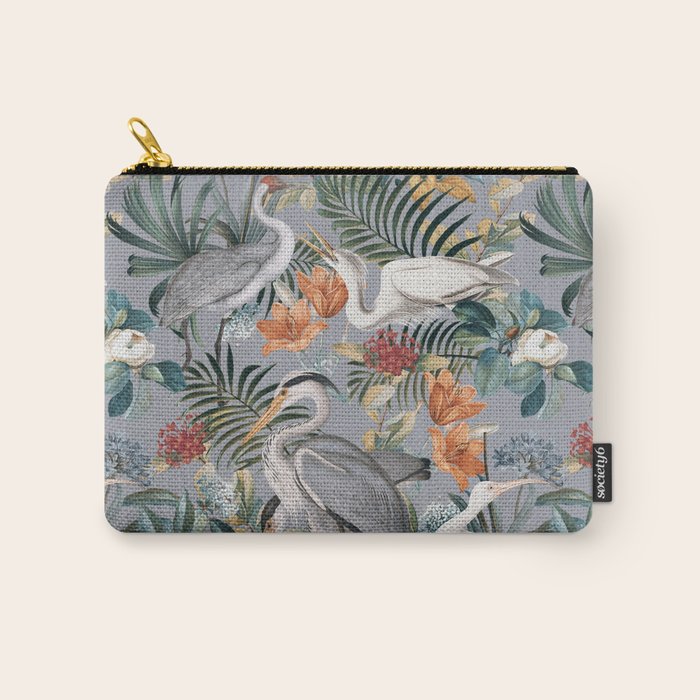 Floral and Birds Vintage Garden II Carry All Pouch Gallery Image 1