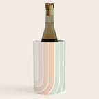 Abstract Retro Double Spring Rainbow - Pastel sage green and Peach fuzz Wine Chiller Gallery Image 2