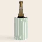 Abstract Retro Double Spring Rainbow - Pastel sage green and Peach fuzz Wine Chiller Gallery Image 1