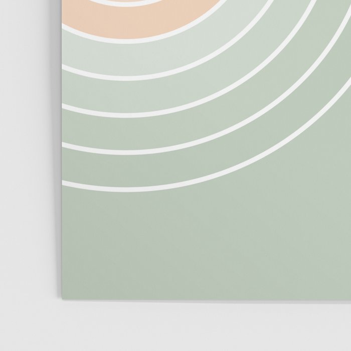 Abstract Retro Double Spring Rainbow - Pastel sage green and Peach fuzz Poster Gallery Image 3